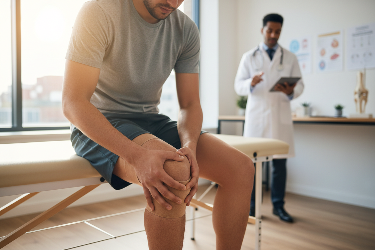 persona con dolor de rodilla